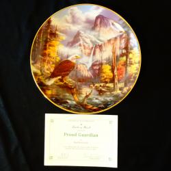 Рисувана канадска чиния Winston Roland порцелан, сертификат.