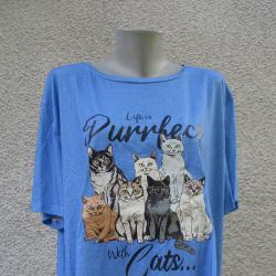 4XL Нова синя блуза с котенца