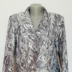 Дамско сако в сиво-бяло
