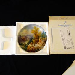 Авторска рисувана чиния баварски порцелан, кутия.