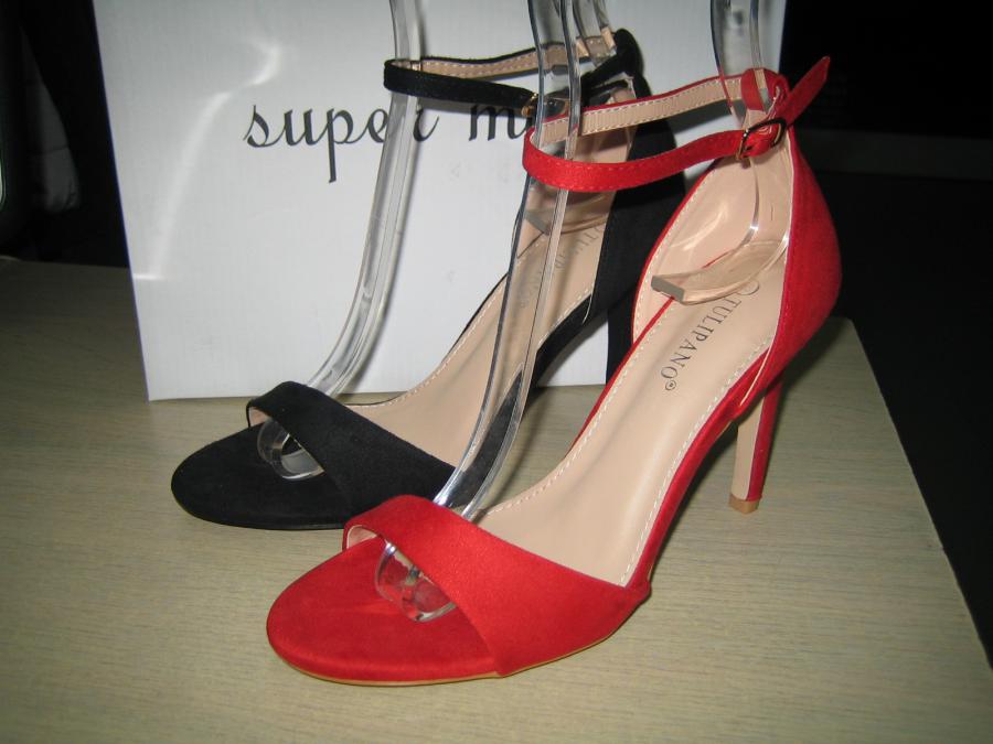 Дамски сандали м. 7148 черни и червени