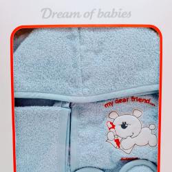 Турски бебешки комплект за баня 4 части 100% памук