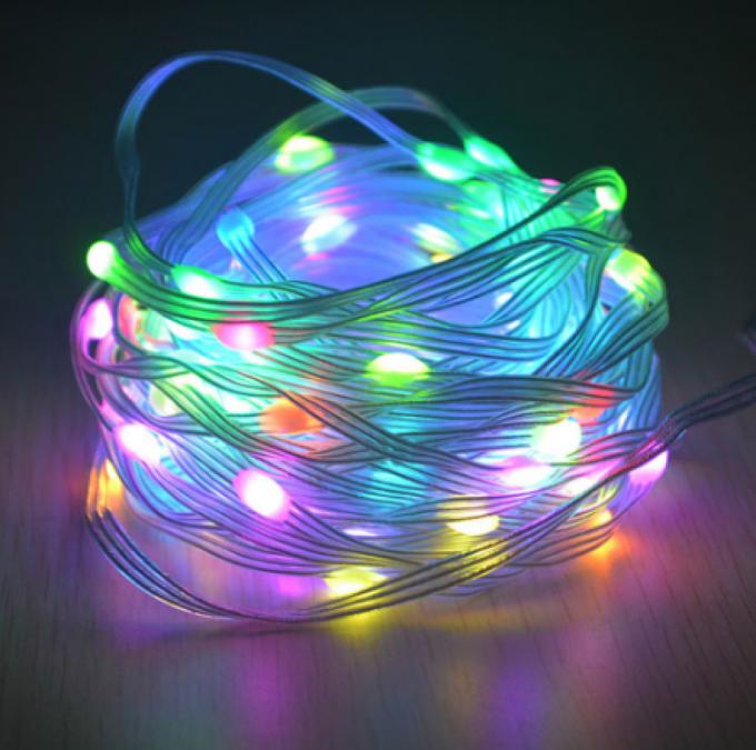 Коледни LED лампички с многоцветни, топъл и студен бял цвят