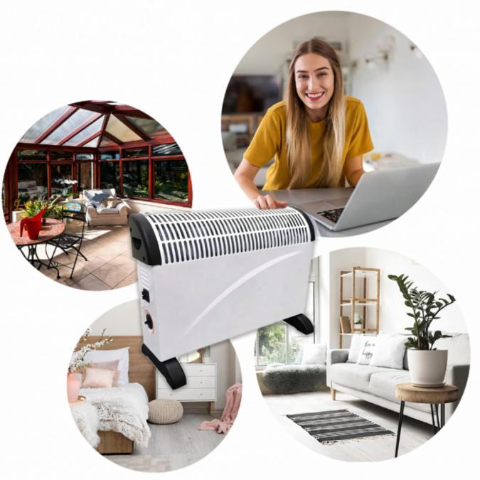 Електрически конвектор 2000 W с термостат  Енергийно ефективен и тих