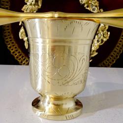 Бронзов хаван с чукало 620 гр., гравиран, печат.