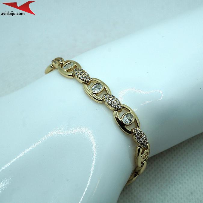 Гривна с 14К златно покритие и с цирконий