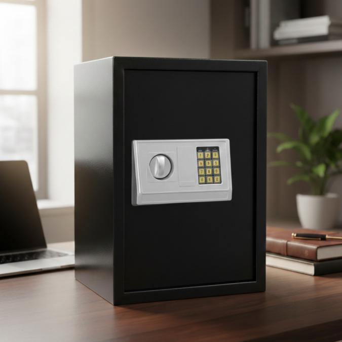 Електронен сейф 43L с аварийни ключове и монтажни болтове  Сигурност