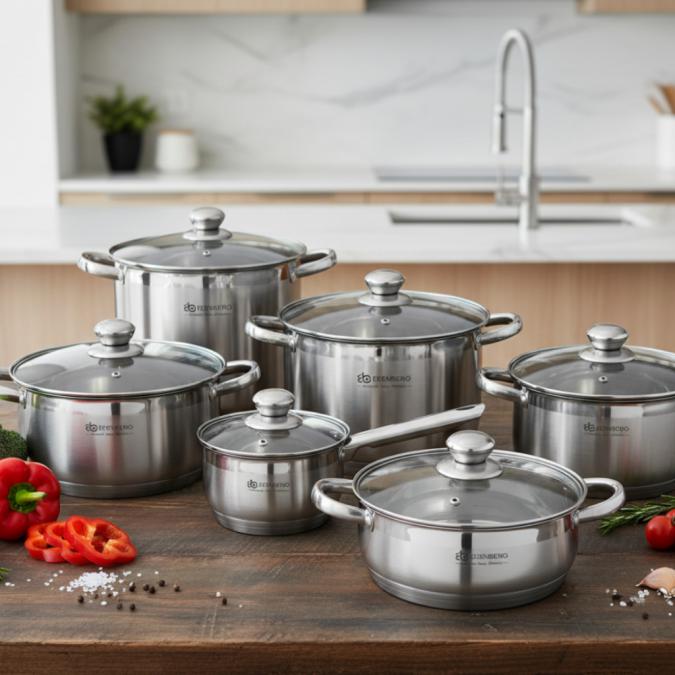 Комплект съдове за готвене Edenberg Eb-4010 - сет от 12 части с многос