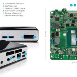 Intel NUC D54250wyk Малък мини компютър с квадратен алуминиев корпус