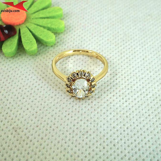 Пръстен с 14К златно покритие и с цирконий