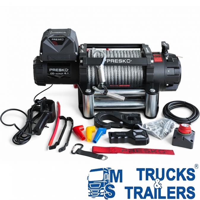 Електрическа лебедка със стоманено въже Presko Mammoth 20.0 24V