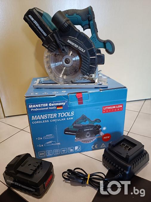 Акумулаторен циркуляр Manster Tools Germany 24 V, 3Аh с две батерии
