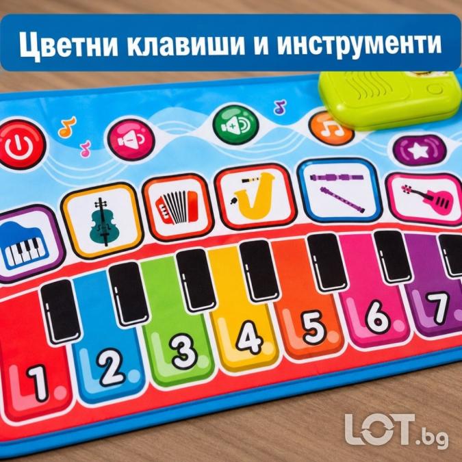 Музикална постелка за танци с пиано и инструменти 130  48 см