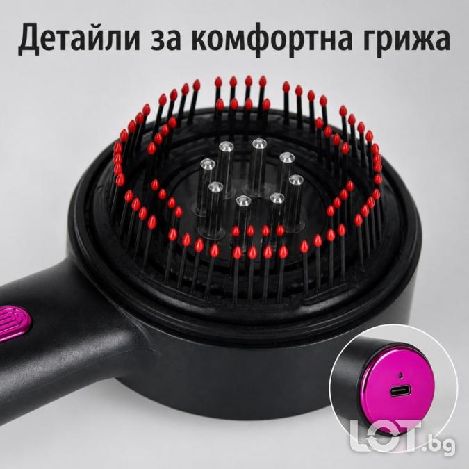Електрически масажор за скалп с резервоар и червена светлина