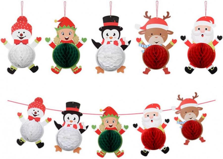 Коледни парти хартиени декорации