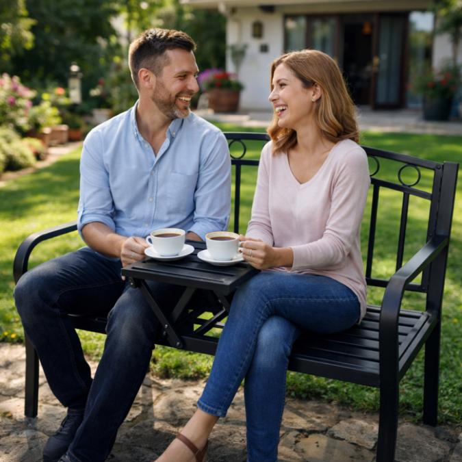 Градинска пейка 2 в 1 с разтегателна маса - удобство и функционалност