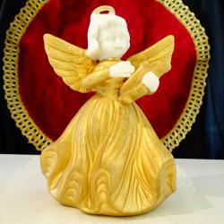 Японска порцеланова фигура Ангел, Noritake, злато.