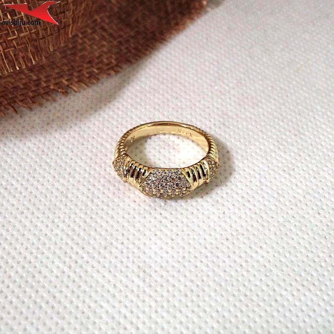Пръстен с 14К златно покритие и с цирконий