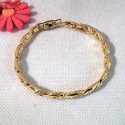 Гривна с 14К златно покритие и с цирконий