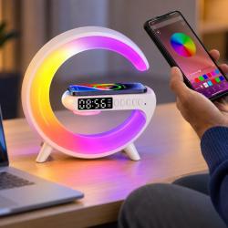 Мултифункционална LED смарт лампа 6 в 1 с Bluetooth колонка, RGB освет