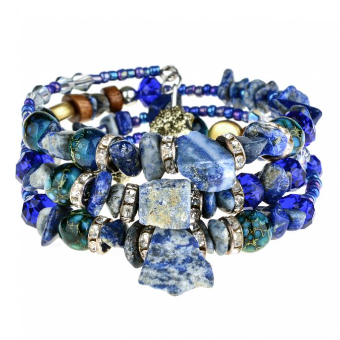 Ново Гривна с естествени камъни - Lapis Lazuli