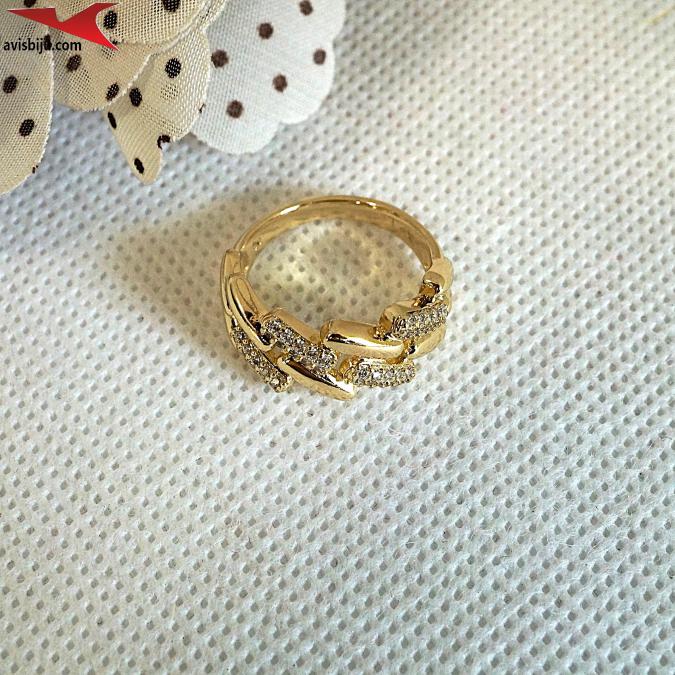 Пръстен с 14К златно покритие и с цирконий