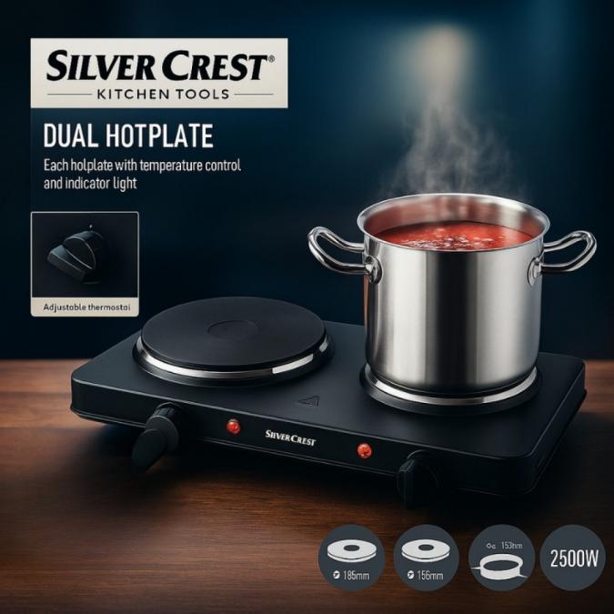 Двоен котлон Silvercrest - 2500w  две ястия едновременно