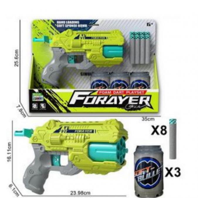 Пистолет с меки куршуми и мишени  забавна коледна играчка за активна