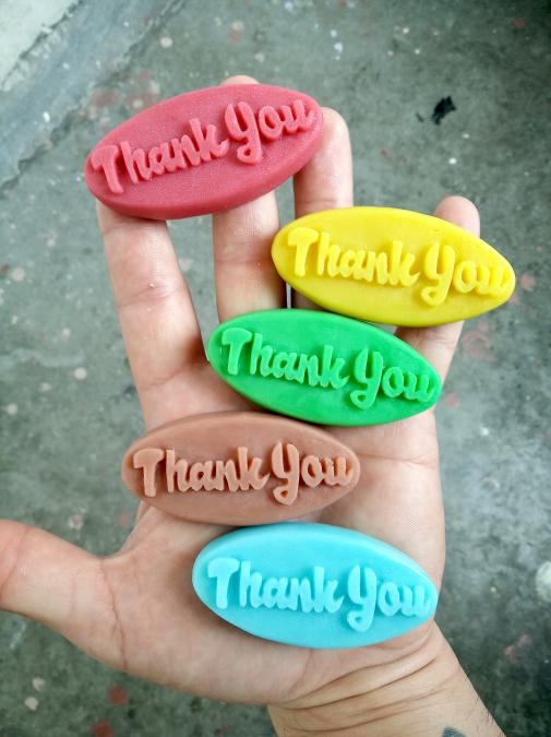 Ароматни глицеринови сапунчета с надпис thank you 10 броя