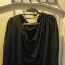 Черна дамска блуза тип жилетка - 4XL