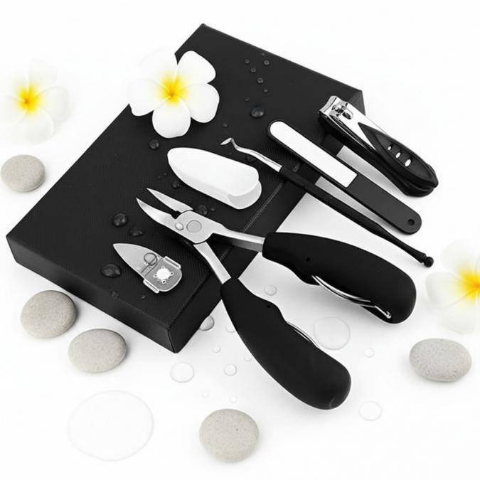 Професионален комплект за поддръжка на нокти  5 части от неръждаема с