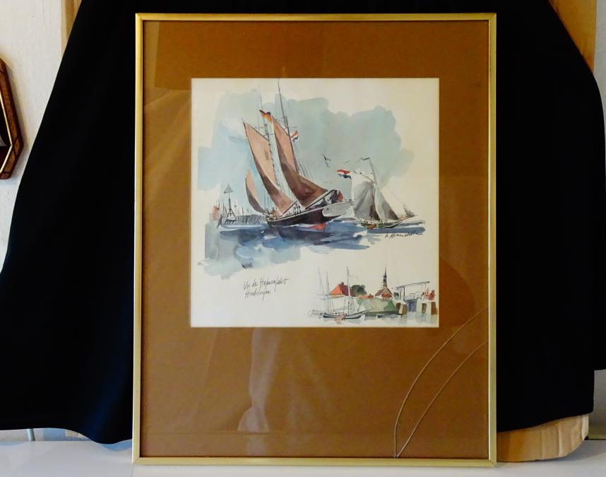Картина кораби скандинавски художник.