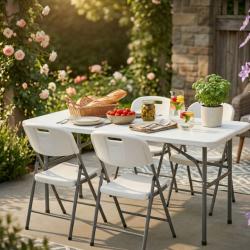 Сгъваема маса  4 сгъваеми стола - практичен, здрав и удобен комплект