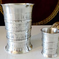 Калаена халба и чаша Love, калаена сватба.