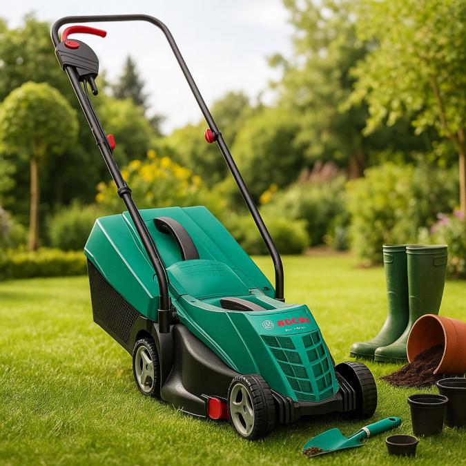 Електрическа косачка Bosch Rotak 32 - 1200w с Grasscombs, коси до сами