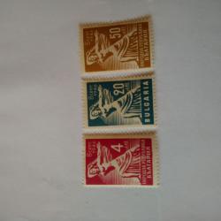 Серия от 3 пощенски марки от България 1946 г.