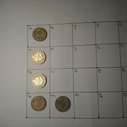 5 броя монети по 10 стотинки от 1913 г.