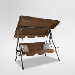 Градинска люлка A-type с бежови възглавници и поставки за напитки - ел