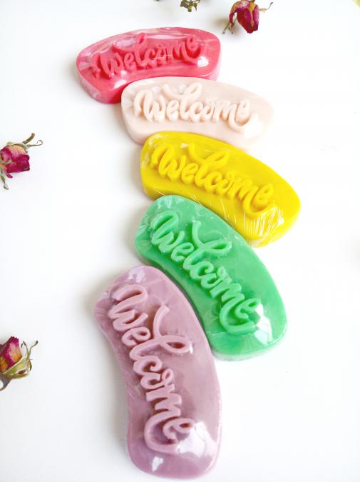 Ароматни глицеринови сапунчета с надпис welcome 10 броя