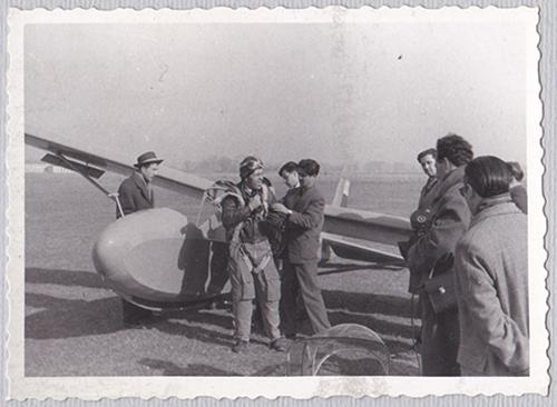 Стара снимка със самолет Ястреб, авиация, планер.