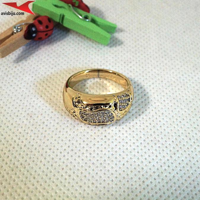 Пръстен с 14К златно покритие и с цирконий