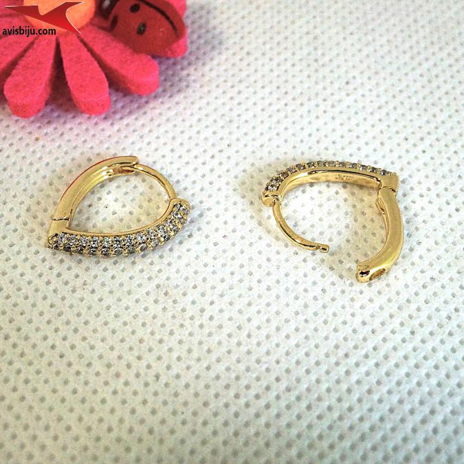 Обеци с 14К златно покритие и с цирконий