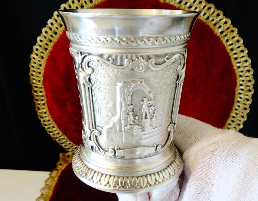 WMF чаша от калай за краля на валса Й. Щраус.