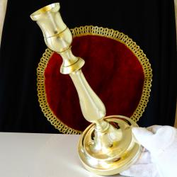 Бронзов свещник 25 см., 490 гр., викториански стил.