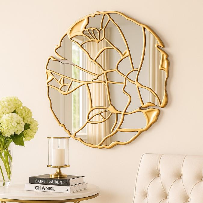 Елегантно дизайнерско луксозно огледало за модерен интериор