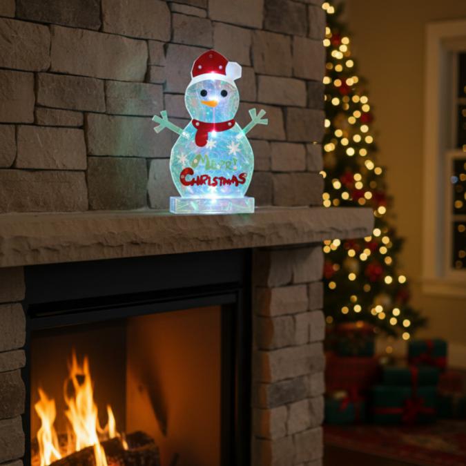 LED светещ снежен човек Merry Christmas