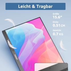 Преносим монитор Yodoit, 15.6-инчов 1920 x 1080p FHD