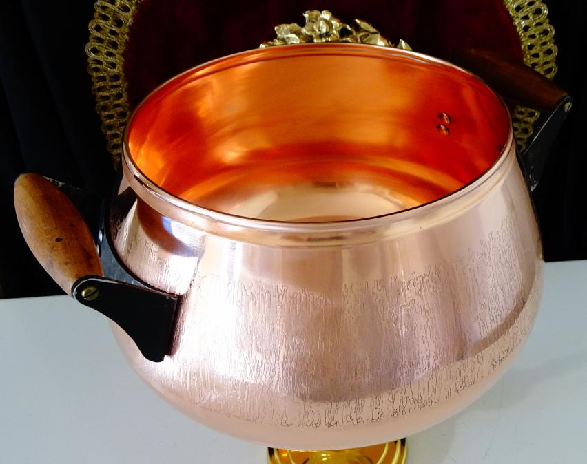 Медна тенджера 5 л., чиста червена мед.