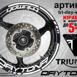 Triumph Daytona White надписи и кантове за джанти