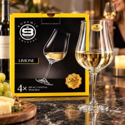 Комплект 4 чаши за бяло вино Bohemia Skyberg Crystal Limone  400 мл,
